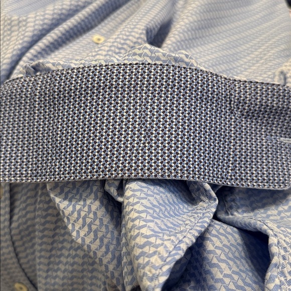 Bugatchi - Men’s Dress Shirt Blue Geometric Pattern Button Front XL XXL - Picture 9 of 9